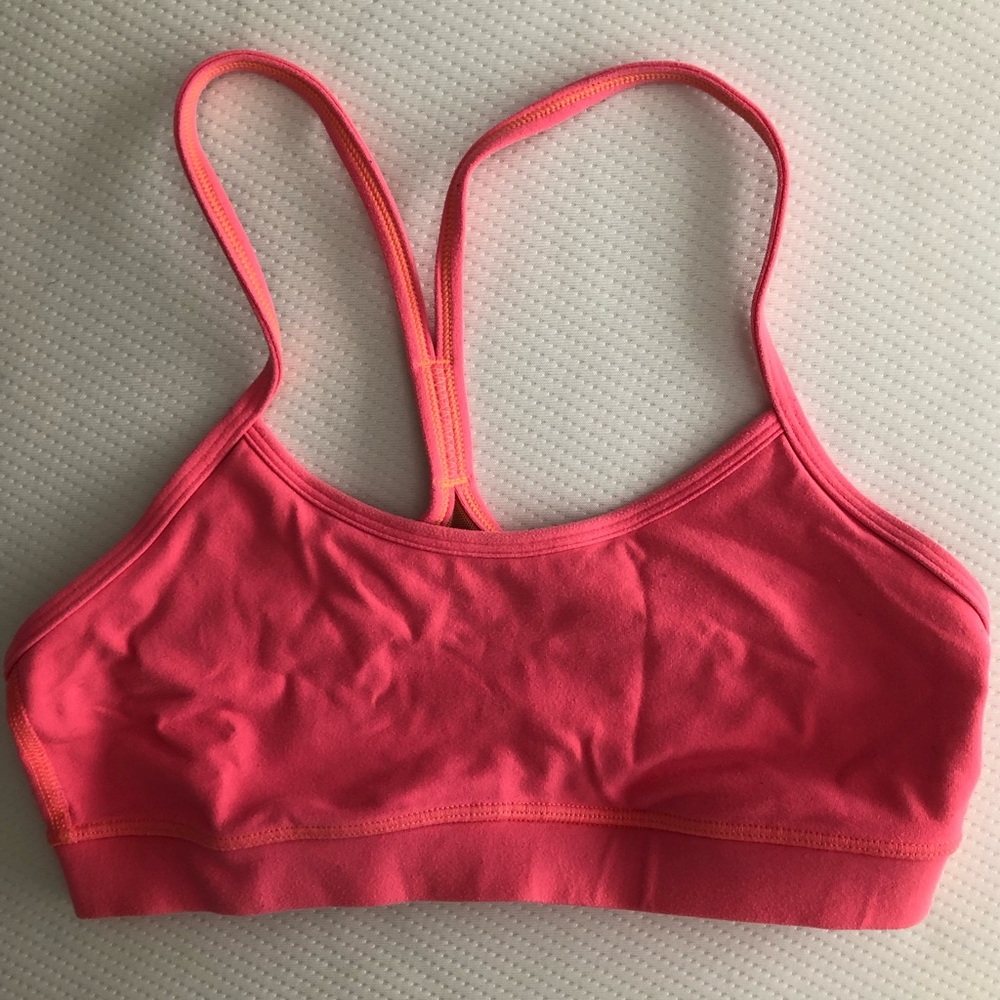 Lululemon Neon Coral Flow Y Bra Size 4